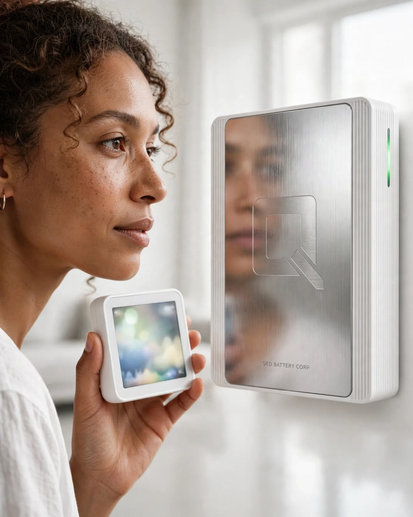 A compact device beside a wall unit